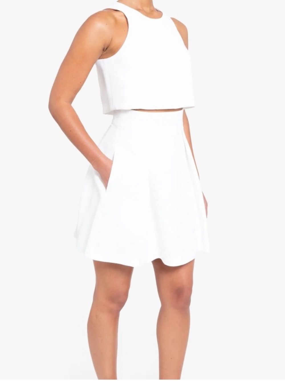 Sanibel Halo White Flared Mini Skirt